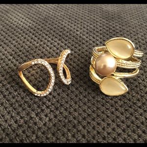 Lot of two statement rings size 9